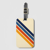 Kleurrijke Gestreepte 70s 80s Retro Racing Stripes Bagagelabel (Voorkant (verticaal))