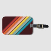 Kleurrijke Gestreepte 70s 80s Retro Racing Stripes Bagagelabel (Voorkant (horizontaal))