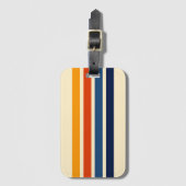Kleurrijke Gestreepte 70s 80s Retro Racing Stripes Bagagelabel (Voorkant (verticaal))