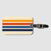 Kleurrijke Gestreepte 70s 80s Retro Racing Stripes Bagagelabel (Voorkant (horizontaal))