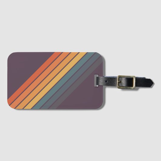 Kleurrijke Gestreepte 70s 80s Retro Racing Stripes Bagagelabel (Voorkant (horizontaal))