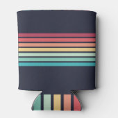 Kleurrijke Gestreepte 70s 80s Retro Racing Stripes Blikjeskoeler (Achterkant)