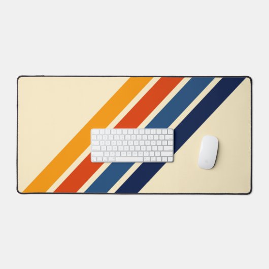 Kleurrijke Gestreepte 70s 80s Retro Racing Stripes Bureaumat (Keyboard & Muis)