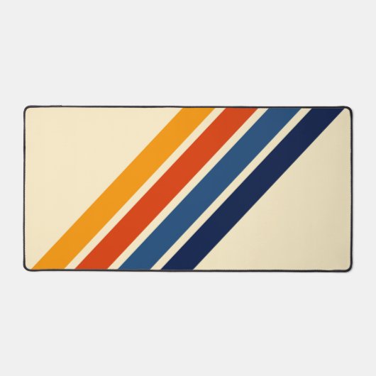 Kleurrijke Gestreepte 70s 80s Retro Racing Stripes Bureaumat (Voorkant)