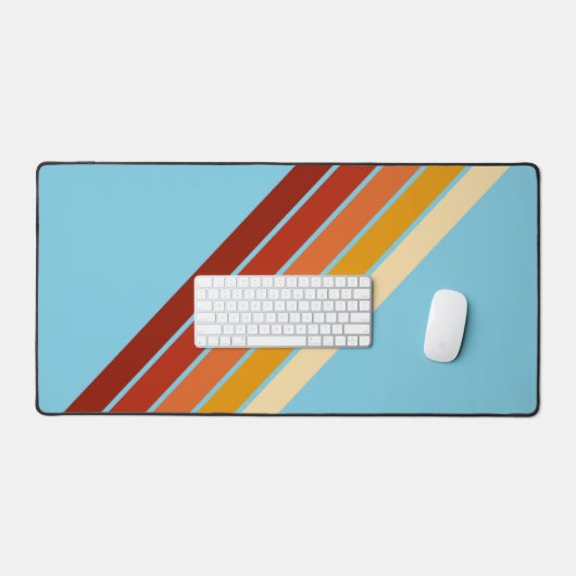 Kleurrijke Gestreepte 70s 80s Retro Racing Stripes Bureaumat (Keyboard & Muis)