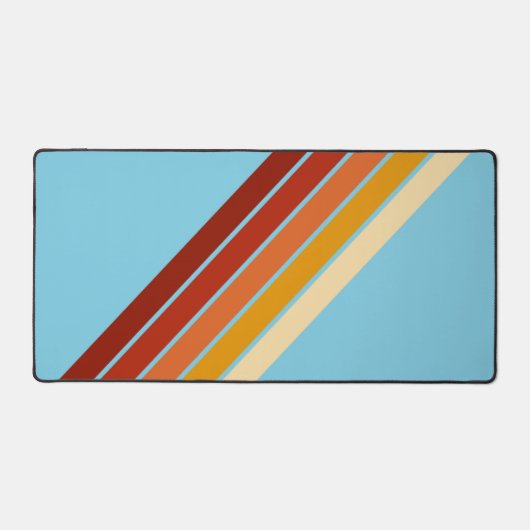 Kleurrijke Gestreepte 70s 80s Retro Racing Stripes Bureaumat (Voorkant)
