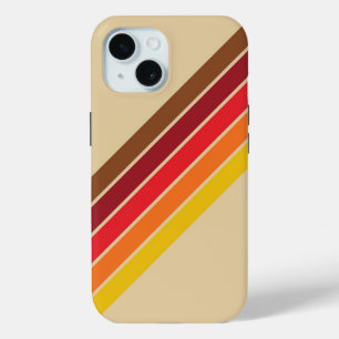 Kleurrijke Gestreepte 70s 80s Retro Racing Stripes iPhone 15 Case