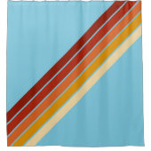 Kleurrijke Gestreepte 70s 80s Retro Racing Stripes Douchegordijn (Voorkant)