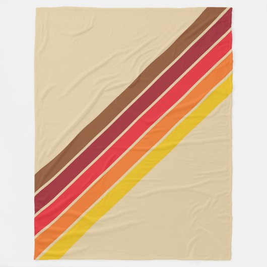 Kleurrijke Gestreepte 70s 80s Retro Racing Stripes Fleece Deken (Voorkant)