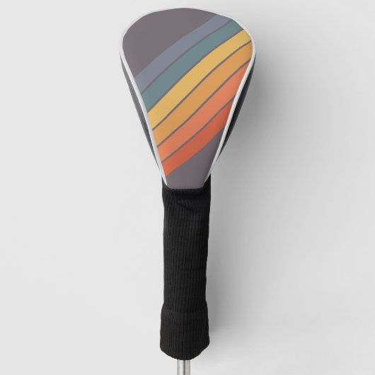 Kleurrijke Gestreepte 70s 80s Retro Racing Stripes Golfheadcover (Voorkant)