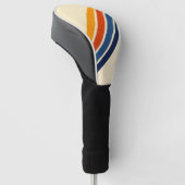 Kleurrijke Gestreepte 70s 80s Retro Racing Stripes Golfheadcover (Schuin)
