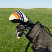 Kleurrijke Gestreepte 70s 80s Retro Racing Stripes Golfheadcover (Insitu)