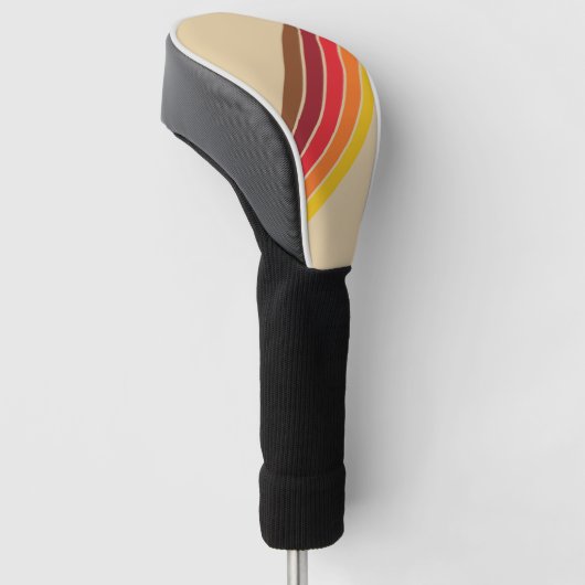 Kleurrijke Gestreepte 70s 80s Retro Racing Stripes Golfheadcover (Schuin)