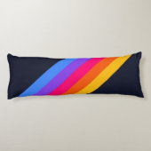 Kleurrijke Gestreepte 70s 80s Retro Racing Stripes Lichaamskussen (Achterkant)