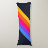 Kleurrijke Gestreepte 70s 80s Retro Racing Stripes Lichaamskussen (Voorkant Verticaal)