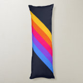 Kleurrijke Gestreepte 70s 80s Retro Racing Stripes Lichaamskussen (Achterkant (Verticaal))