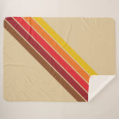 Kleurrijke Gestreepte 70s 80s Retro Racing Stripes Sherpa Deken (Voorkant (horizontaal))