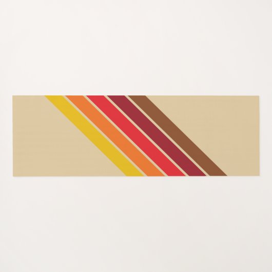 Kleurrijke Gestreepte 70s 80s Retro Racing Stripes Yogamat (Achterkant (horizontaal))