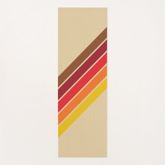 Kleurrijke Gestreepte 70s 80s Retro Racing Stripes Yogamat (Voorkant)