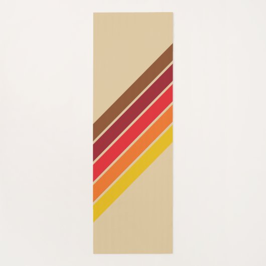 Kleurrijke Gestreepte 70s 80s Retro Racing Stripes Yogamat (Achterkant)