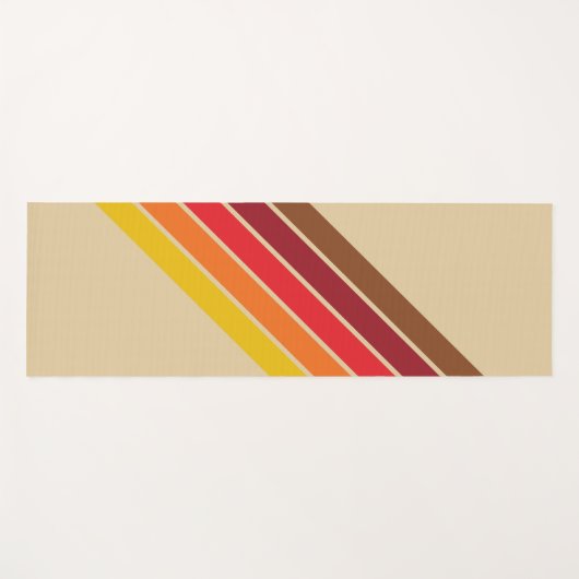 Kleurrijke Gestreepte 70s 80s Retro Racing Stripes Yogamat (Voorkant (horizontaal))