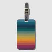 Kleurrijke Gestreepte 70s 80s Retro Regenboogstrep Bagagelabel (Voorkant (verticaal))