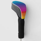 Kleurrijke Gestreepte 70s 80s Retro Regenboogstrep Golfheadcover (Schuin)