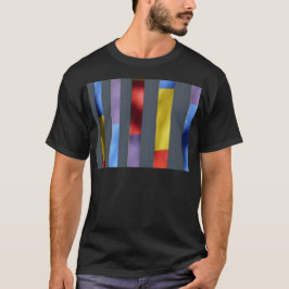 Kleurrijke gestreepte artistieke stof t-shirt