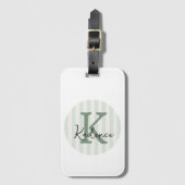 Kleurrijke gestreepte cirkelmonogram bagagelabel (Voorkant (verticaal))