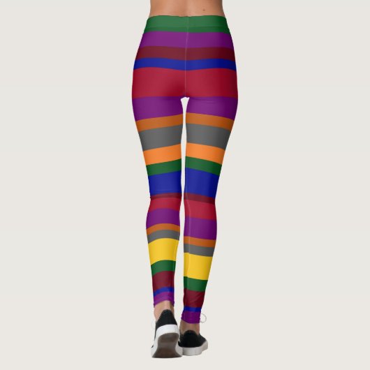 Kleurrijke gestreepte damesleggings leggings (Achterkant)