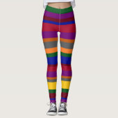 Kleurrijke gestreepte damesleggings leggings (Voorkant)