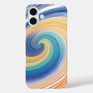 Kleurrijke gestreepte golven iPhone 16 plus hoesje