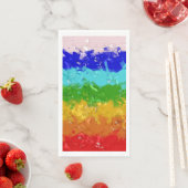 Kleurrijke gestreepte kunst rood Sinaasappel geel  Servet (Insitu)