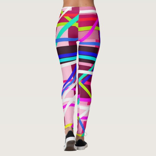 Kleurrijke gestreepte leggings (Achterkant)