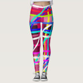 Kleurrijke gestreepte leggings (Voorkant)