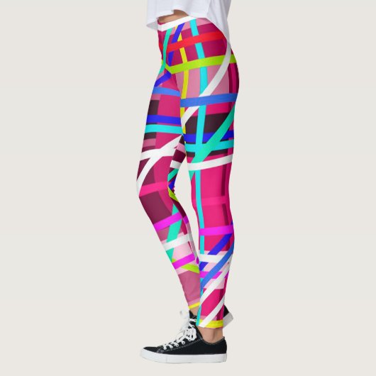 Kleurrijke gestreepte leggings (Links)