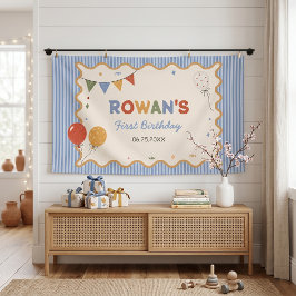 Kleurrijke Gestreepte Leuke Verjaardag Spandoek