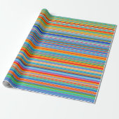 Kleurrijke gestreepte patroon cadeaupapier (Uitgerold)