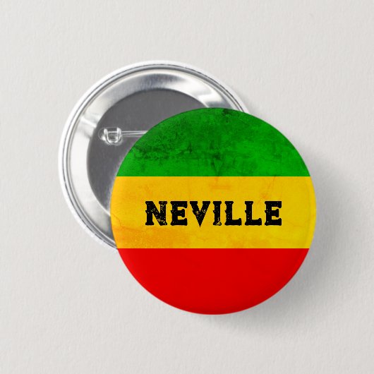 Kleurrijke gestreepte reggae vlag van Rasta Ronde Button 5,7 Cm (Voorkant /achterkant)