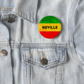 Kleurrijke gestreepte reggae vlag van Rasta Ronde Button 5,7 Cm (In situ)