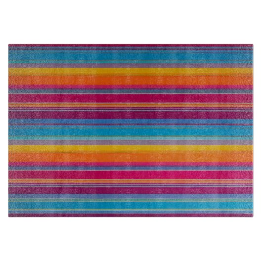 Kleurrijke Gestreepte Stof Art Chopping Board Snijplank (Voorkant)