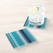 Kleurrijke gestreepte stof Art Glass Onderzetter Glazen Onderzetter (Schuin)