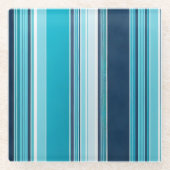 Kleurrijke gestreepte stof Art Glass Onderzetter Glazen Onderzetter (Voorkant)