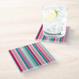 Kleurrijke gestreepte stof Art Glass Onderzetter Glazen Onderzetter