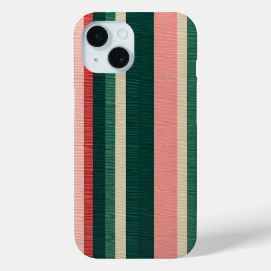 Kleurrijke Gestreepte Stof Art iPhone Case (Achterkant)