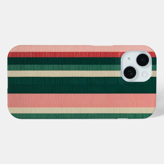 Kleurrijke Gestreepte Stof Art iPhone Case (Achterkant (horizontaal))
