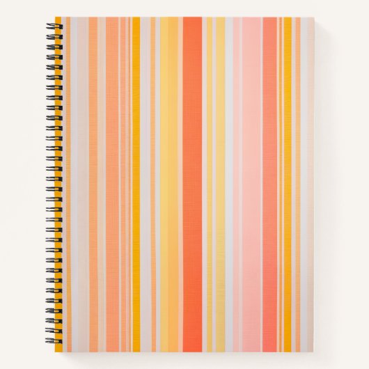 Kleurrijke gestreepte stof art spiraal Notitieboek (Voorkant)