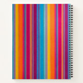 Kleurrijke gestreepte stof art spiraal Notitieboek (Achterkant)