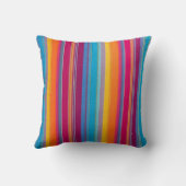 Kleurrijke Gestreepte Stof Art Square Sierkussen (Achterkant)