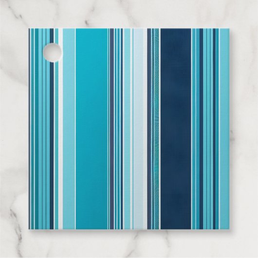 Kleurrijke gestreepte stof kunst cadeau labels (Voorkant)